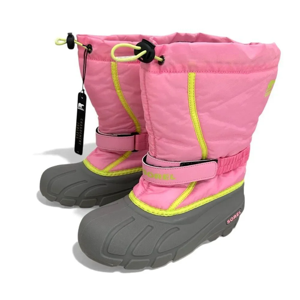SOREL Flurry Snow Boots Youth 5 Blooming Pink Waterproof Insulated Winter Boots